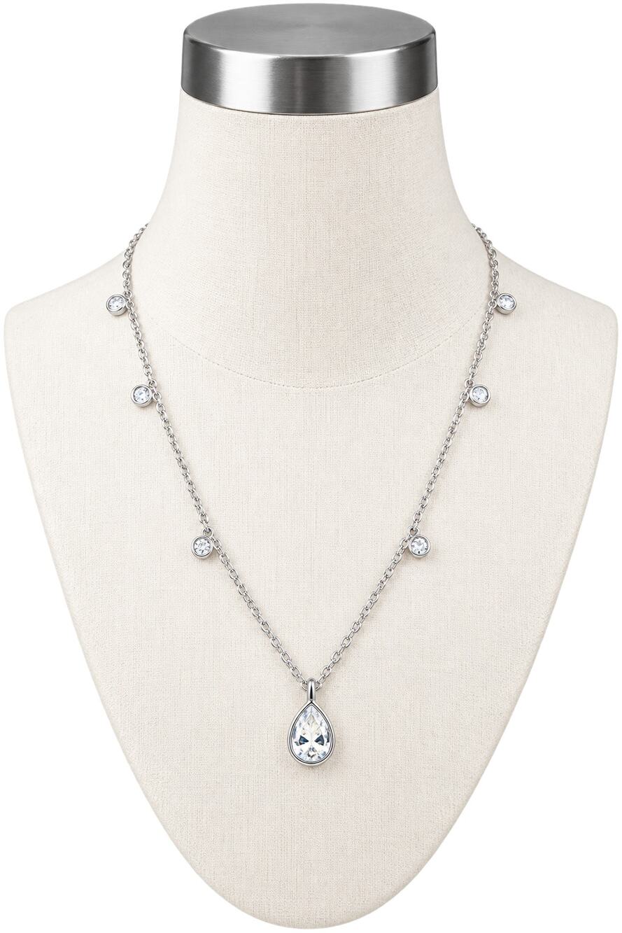 Ettika Dripping in Crystals Silver CZ Teardrop Drop Necklace - 15"